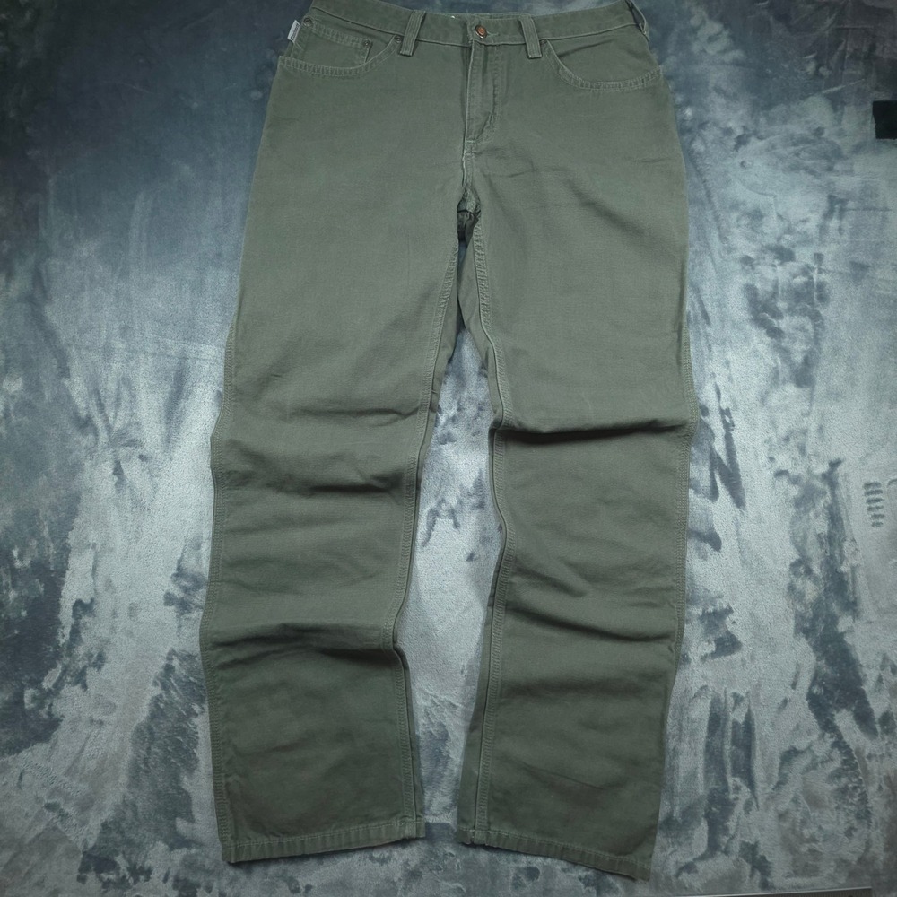 Carhartt Womens WB159 DMS Olive Green Canvas Carpenter Work Pants 10x32
